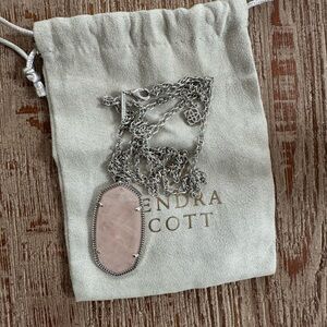 COPY - Kendra Scott Pendant Necklace, light pink, silver, 15 inch chain